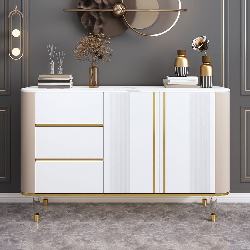Tavolo da buffet in pietra sinterizzato glam 3 cassetti server da pranzo con 2 porte per soggiorno