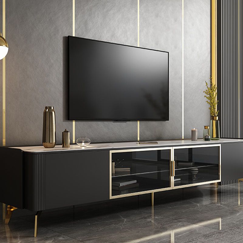 Glam TV Media Console Enclosed Storage TV Console for Living Room Clearhalo 'furn' 'furn_tv_stands_entertainment_centers' 'Furniture' 'Living Room Furniture' 'TV Stands & Entertainment Centers' 'TV Stands & Media Storage Furniture' 'tv_stands_entertainment_centers' 1200x1200_d3960c75-03bf-4b0c-8194-b9863b4c0521
