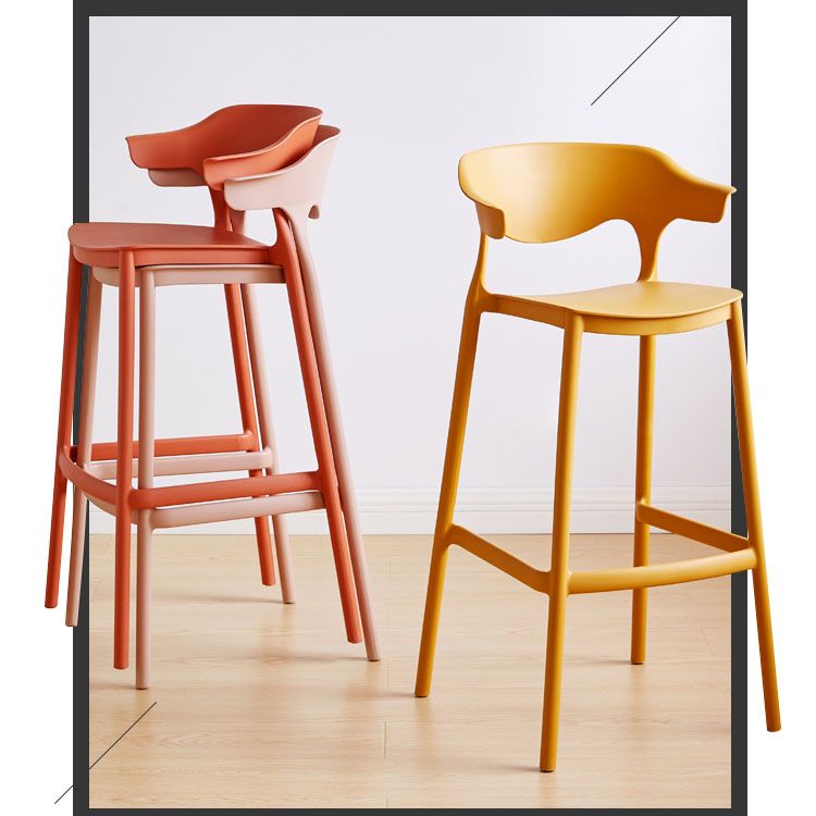 Scandinavian Plastic Barstool Low Back Counter Stool Footrest Furniture Clearhalo 'Bar Furniture' 'Bar Stools' 'bar_stools' 'furn' 'furn_bar_stools' 'Furniture' 'Kitchen & Dining Furniture' 1200x1200_d396245d-bfa7-4753-b57c-1bc4b37141a3