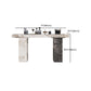 1/2/3/5 Pieces Glam Rectangle Sintered Stone Counter Table with High Stools