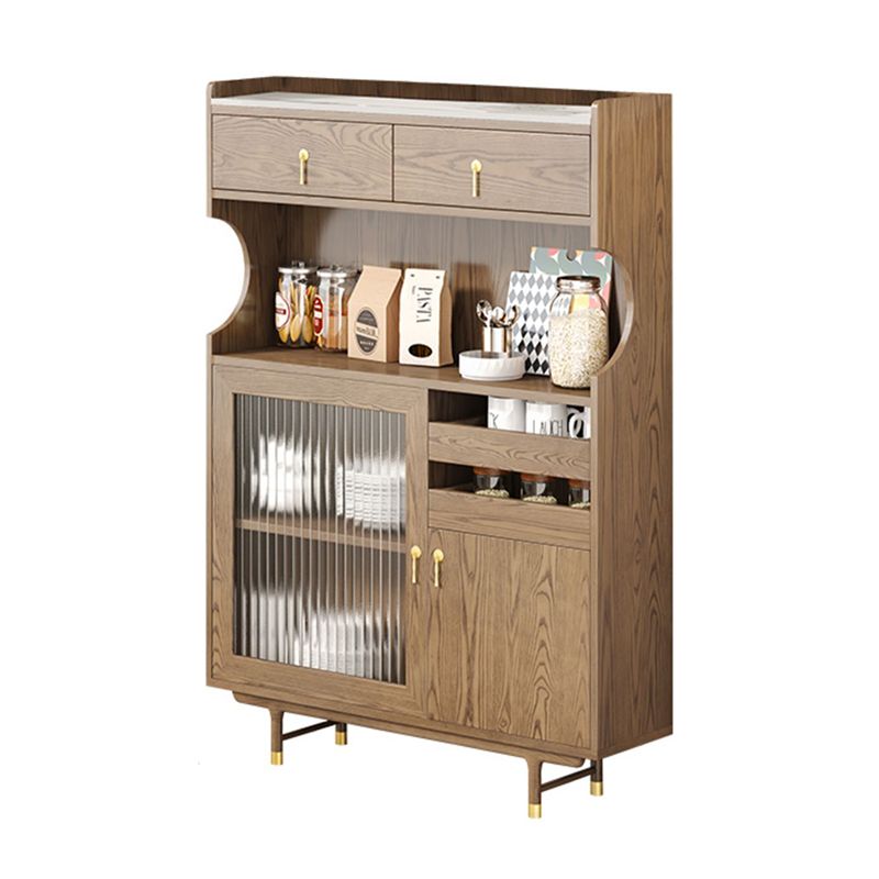 Armadio contemporaneo porte di vetro in legno con cassetto con cassetti