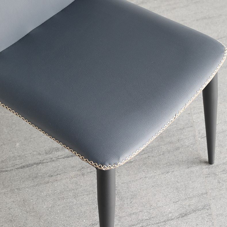 モダンレザーホームサイドチェアマットフィニッシュウィングバックダイニングチェア