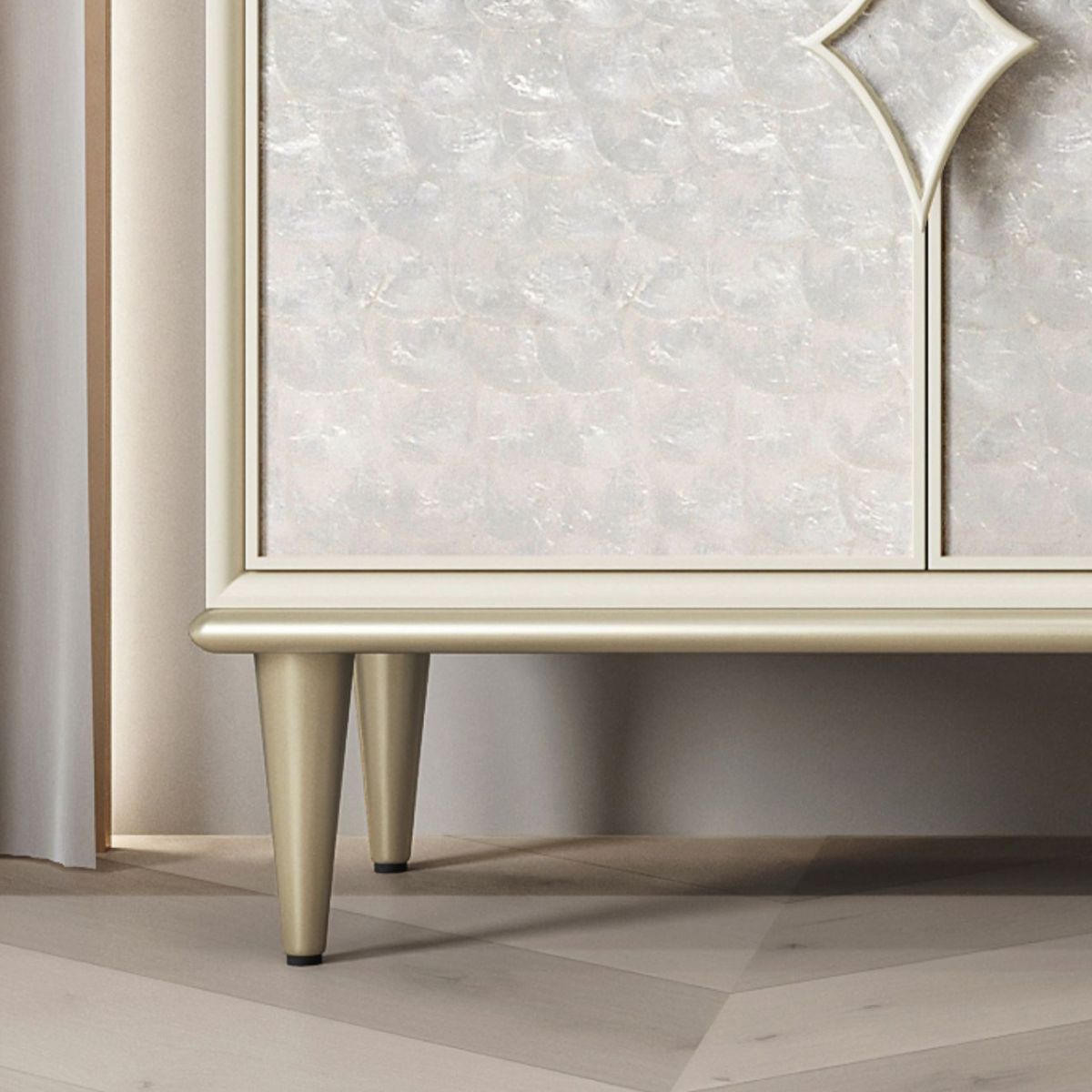 Tavolo a buffet in legno ingegnerizzato a buffet glam con porte per cucina