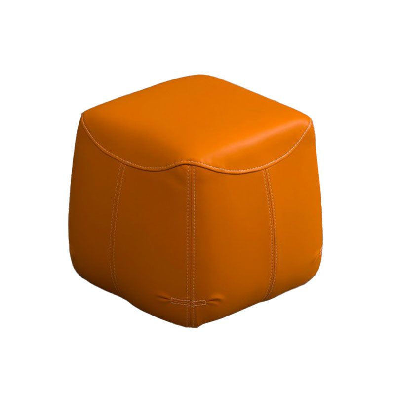 Mid-Century Modern Ottoman Genuine Leather Upholstered Solid Color Square Ottoman Clearhalo 'furn' 'furn_ottomans_poufs' 'Furniture' 'Living Room Furniture' 'Ottomans & Poufs' 'ottomans_poufs' 1200x1200_d39c7e84-c56a-4dd2-ba0d-1bb5712c3cb2