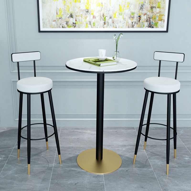 1/3/4/5 Pieces Glam Iron Bar Table Set Round Bistro Set with Black Faux Marble Top Clearhalo 'Bar Furniture' 'furn' 'furn_home_bar_bar_sets' 'Furniture' 'Home Bars & Bar Sets' 'home_bar_bar_sets' 'Kitchen & Dining Furniture' 1200x1200_d39cf050-8e29-4ce6-9988-69ee5f8451b3