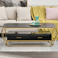Slate Rectangular Coffee Table Golden Frame Abstract Cocktail Table with Drawer Clearhalo 'Coffee & Accent Tables' 'Coffee Tables' 'coffee_tables' 'furn' 'furn_coffee_tables' 'Furniture' 'Living Room Furniture' 1200x1200_d39da737-abd5-4206-8d1b-d618492ac8f7