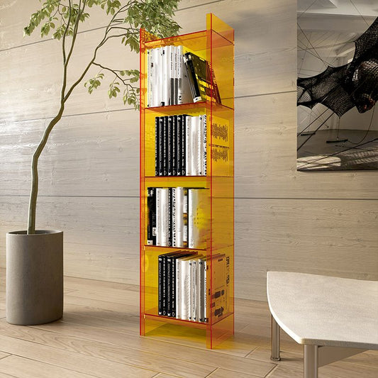 10"W Bookshelf Glam Style Closed Back Acrylic Bookcase for Office Home Study Room Clearhalo 'Bookcases' 'furn' 'furn_bookcases' 'Furniture' 'furniture_bookcases' 'Office Furniture' 1200x1200_d39f3484-ee8b-46a7-b636-3f7fed823a80