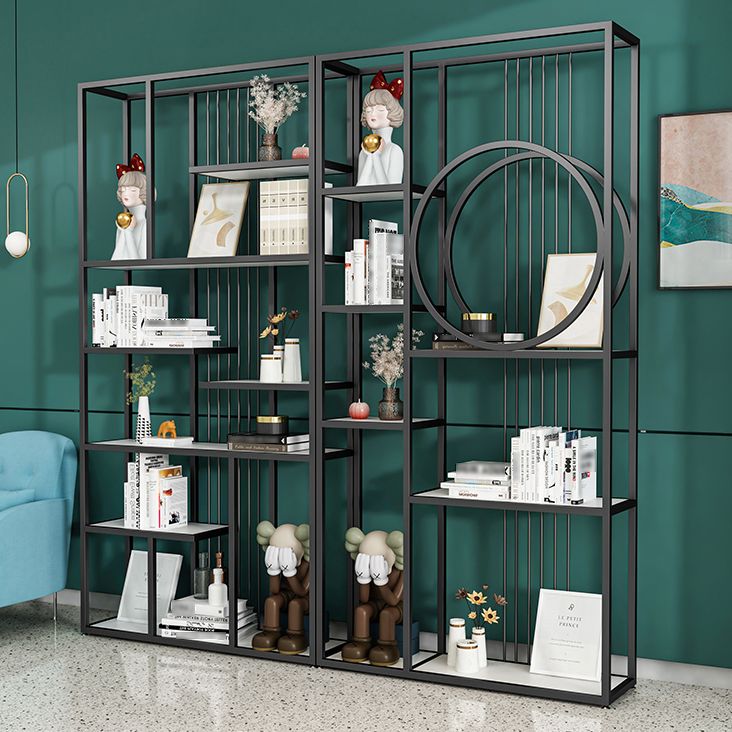 Industrial Open Etagere Bookshelf Iron Frame Manufactured Wood Shelf Bookshelf Clearhalo 'Bookcases' 'furn' 'furn_bookcases' 'Furniture' 'furniture_bookcases' 'kitchen' 'kitchen_bookcases' 'Living Room Furniture' 'Office Furniture' 1200x1200_d39fabd3-96ce-4de5-abd4-19e5571373ba