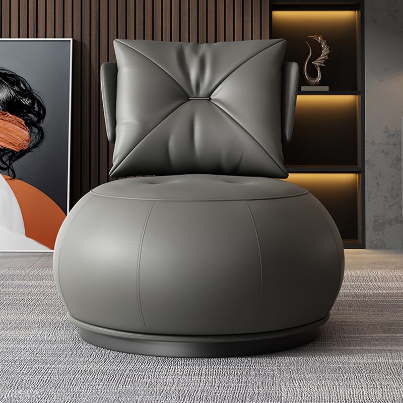 Faux Leather Parsons Chair Armless Chair with Pillow Back, 32.28" Wide Clearhalo 'Accent Chairs' 'accent_chairs' 'Chairs & Seating' 'furn' 'furn_accent_chairs' 'Furniture' 'Living Room Furniture' 1200x1200_d3a0370c-73ae-49f5-b4fe-0894a61eee2f