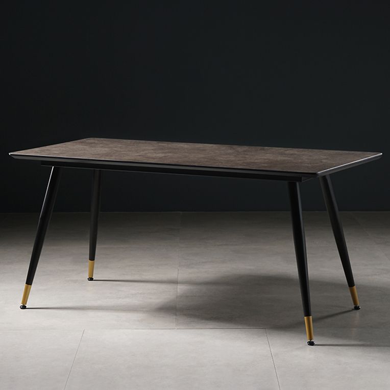 Industrial Style Dining Table Brown 4 Legs Dining Table with Black Frame Clearhalo ' dining_table' 'Dining Tables & Seating' 'Dining Tables' 'furn' 'furn_dining_table' 'Furniture' 'furniture_dining_table' 'Kitchen & Dining Furniture' 'kitchen&dining_furn' 'kitchen' 'kitchen_dining_table' 1200x1200_d3a05713-6e06-451a-9a50-7c9731496f3d