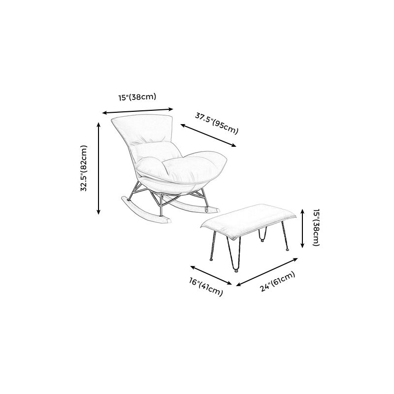 26.7 "L X37.4" W X32.2 "H Sewn Pillow Back Sled Stoel voor de woonkamer