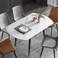 Modern Sintered Stone Dinner Table 51.18" Round Drop-Leaf Table with Black Frame Clearhalo ' dining_table' 'Dining Tables & Seating' 'Dining Tables' 'furn' 'furn_dining_table' 'Furniture' 'furniture_dining_table' 'Kitchen & Dining Furniture' 'kitchen&dining_furn' 'kitchen' 'kitchen_dining_table' 1200x1200_d3a1a1e7-92c2-4fe0-bd91-54f02454f040
