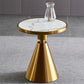 21.5" Tall Modern Round Side End Table with Metal Pedestal Base