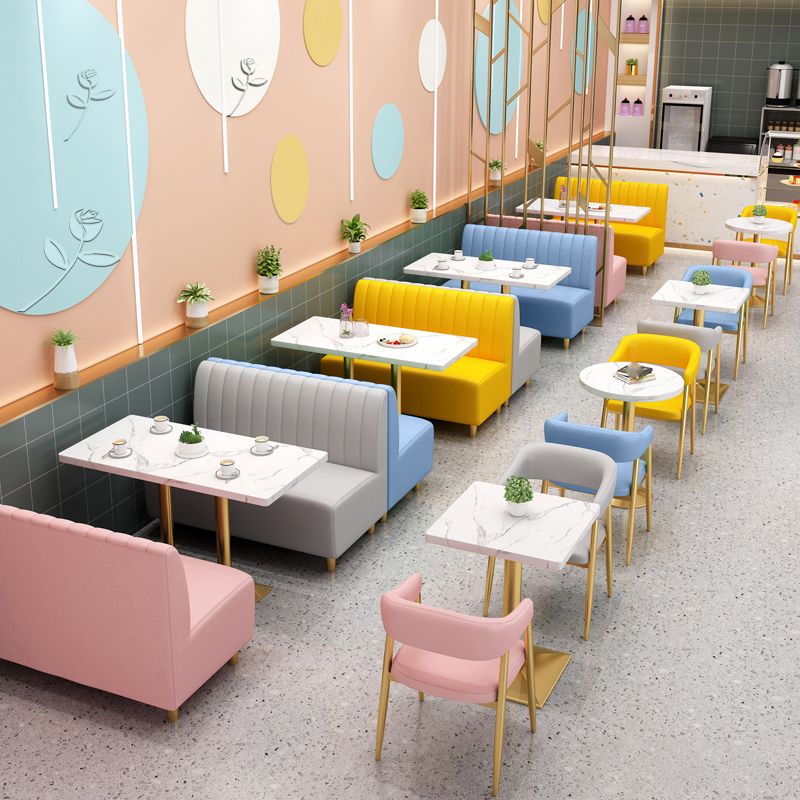 Gold Contemporary Glam Sofa 47.27"D x 25.59"W x 33.46"H 2-seat Sofa for Restaurant Clearhalo 'furn' 'furn_sofas' 'Furniture' 'furniture_sofas' 'kitchen' 'kitchen_sofas' 'Living Room Furniture' 'Sofa' 'sofas' 1200x1200_d3a1d719-cced-45a6-840b-e57fb5ebbcaa