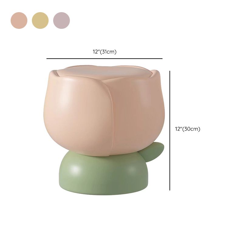 Resin Coffee or End Table in Flower Shape with 1 Legs Contemporary