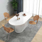 Sintered Stone and Wood Dining Table Simple Style Single Pedestal Base Table Clearhalo ' dining_table' 'Dining Tables & Seating' 'Dining Tables' 'furn' 'furn_dining_table' 'Furniture' 'furniture_dining_table' 'Kitchen & Dining Furniture' 'kitchen&dining_furn' 'kitchen' 'kitchen_dining_table' 1200x1200_d3a3de5c-be9b-45d7-800b-3d2d3d8bc4ee