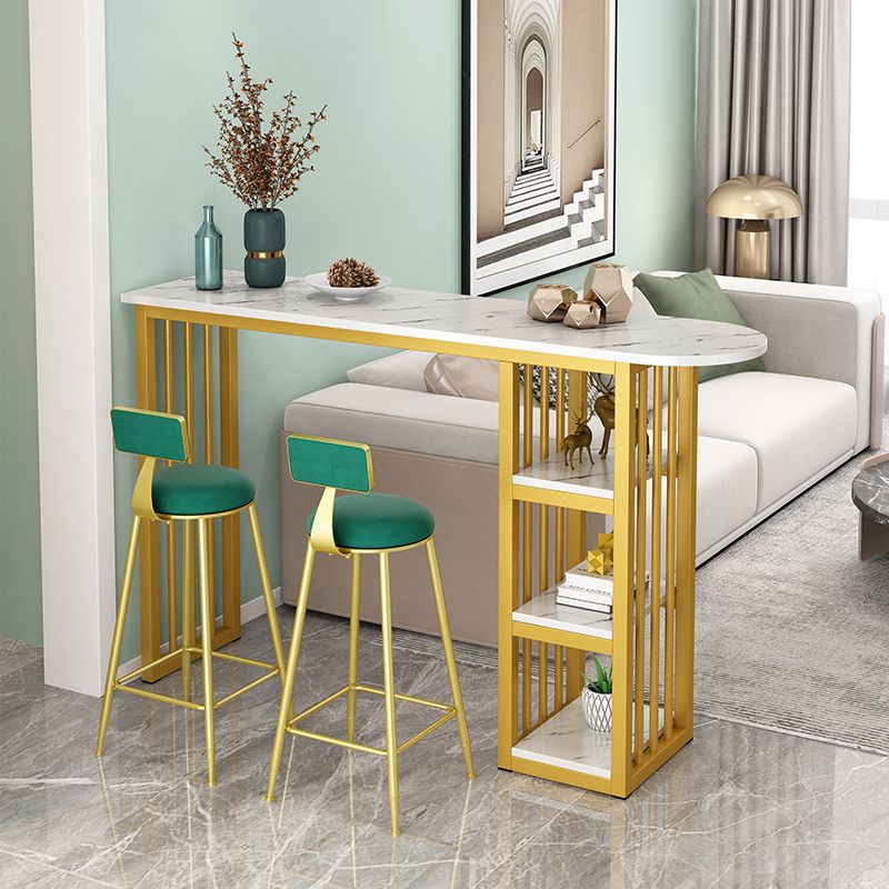 Glam Style Bar Table Set 2/3 Pcs Gold Frame Bar Table Set for Living Room Clearhalo 'Bar Furniture' 'furn' 'furn_home_bar_bar_sets' 'Furniture' 'Home Bars & Bar Sets' 'home_bar_bar_sets' 'Kitchen & Dining Furniture' 1200x1200_d3a4707d-43dd-47c0-bec8-c7308cebbb1d