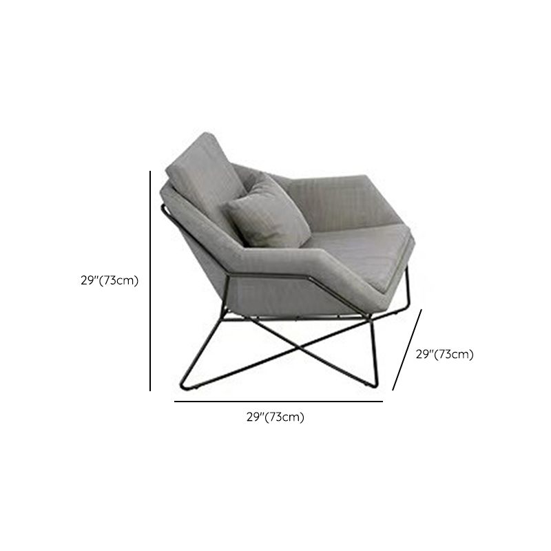 Hedendaagse stijl katoen wijd uitlopende armbank in grijs voor woonkamer