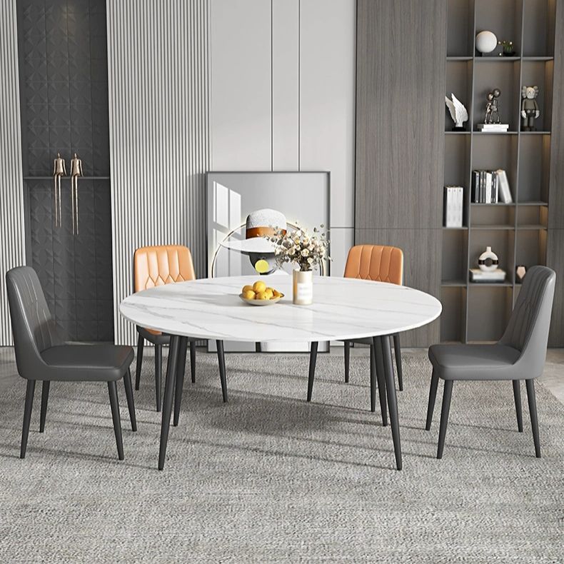 Extendable Round Dining Table Modern Sintered Stone Top Table with 4 Legs Clearhalo ' dining_table' 'Dining Tables & Seating' 'Dining Tables' 'furn' 'furn_dining_table' 'Furniture' 'furniture_dining_table' 'Kitchen & Dining Furniture' 'kitchen&dining_furn' 'kitchen' 'kitchen_dining_table' 1200x1200_d3a4f401-3bab-4008-8b5b-0f0fb6da3b2d