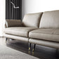 Modern Pillow Top Arm Sofa Faux/Genuine Leather Sofa in Gray