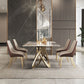 Modern Sintered Stone Dining Room Set with Rectangle Table and Gold Legs Formal Dining Set Clearhalo 'Dining Room Sets' 'Dining Tables & Seating' 'dining_room_set' 'furn' 'furn_dining_room_set' 'Furniture' 'furniture_dining_room_set' 'Kitchen & Dining Furniture' 'kitchen&dining_furn' 'kitchen' 1200x1200_d3a5a374-13cf-4a70-9ac4-cd8cd3bba401