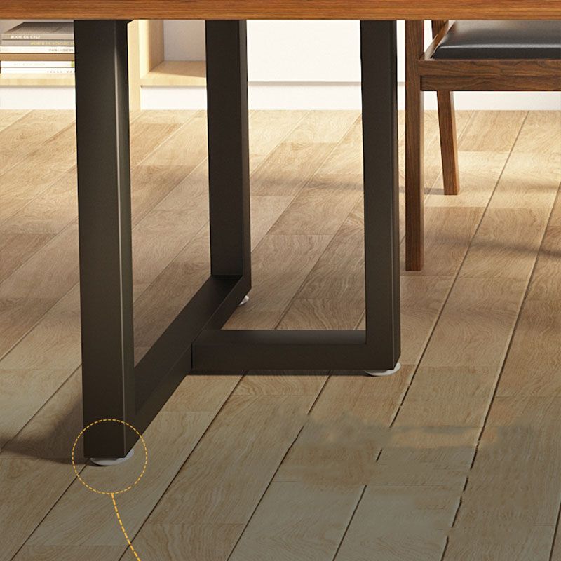 Brown Rectangular Office Bureau en bois Home Writing Bureau avec des jambes en métal