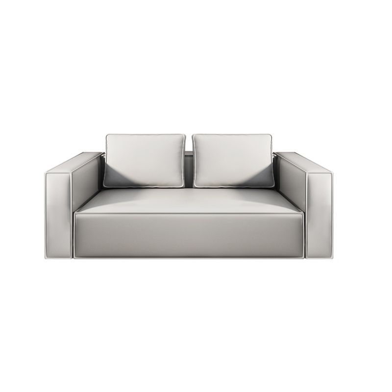 Stain-Resistant Stationary Faux Leather Sofa Living Room Square Arm Couch Clearhalo 'furn' 'furn_sofas' 'Furniture' 'furniture_sofas' 'Living Room Furniture' 'Sofa' 'sofas' 1200x1200_d3a738d1-7f7b-451d-b8fb-7070b7790a05