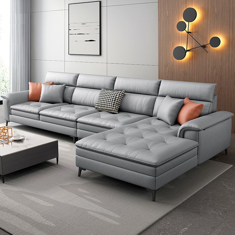 133.86" L √ó 68.89" W √ó 37.40" H Faux Leather Sofa High Back Square Arm Sectional Clearhalo 'furn' 'furn_sectionals' 'Furniture' 'furniture_sectionals' 'kitchen' 'kitchen_sectionals' 'Living Room Furniture' 'Sectionals' 1200x1200_d3a8e368-76a9-43c4-9a69-867e863d25fc