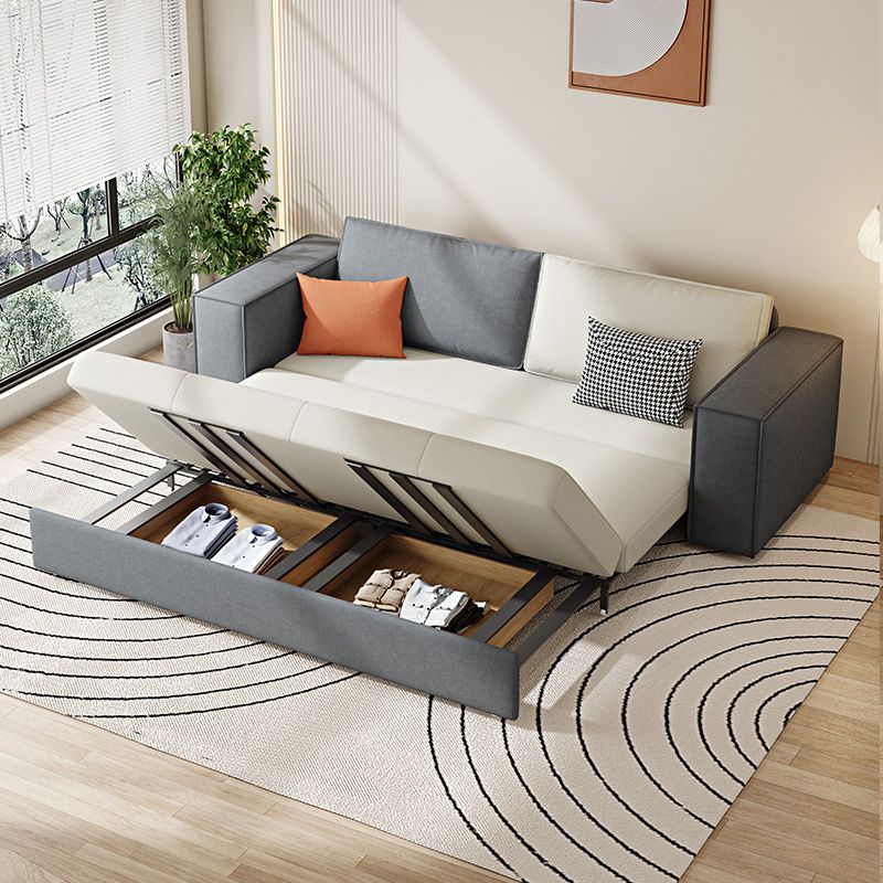 33.46 "Hフェイクレザースリーパーソファ布張りスクエアアームソファベッド