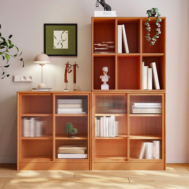 Bibliothèque de style moderne en bois massif fermé étagère pour le bureau à domicile