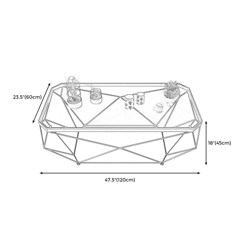 Contemporary Glass Cocktail Table Frame Coffee Table for Dining Room Clearhalo 'Coffee & Accent Tables' 'Coffee Tables' 'coffee_tables' 'furn' 'furn_coffee_tables' 'Furniture' 'furniture_coffee_tables' 'Living Room Furniture' 1200x1200_d3ab40c0-dc8d-43bb-9bf9-bfcfd0bb5540