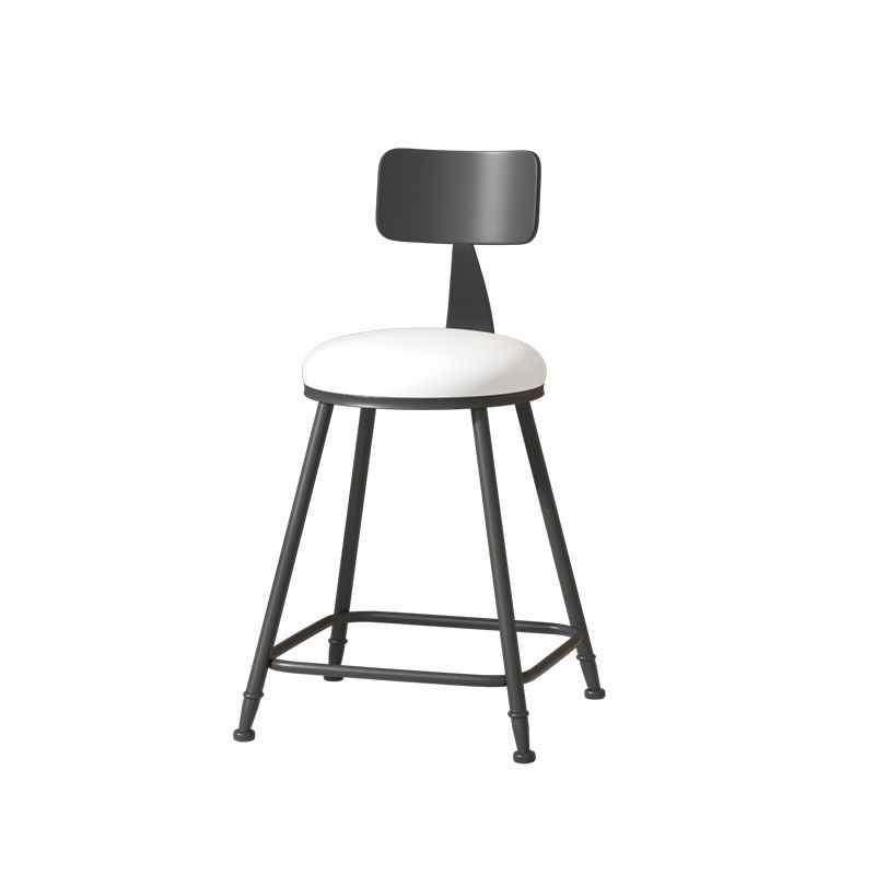 Modern Armless Backrest Counter Stool Iron Cafe Bar Stool with Leather Cushion Clearhalo 'Bar Furniture' 'Bar Stools' 'bar_stools' 'furn' 'furn_bar_stools' 'Furniture' 'furniture_bar_stools' 'Kitchen & Dining Furniture' 1200x1200_d3ac513e-e983-4e46-a730-01a42d3dae63