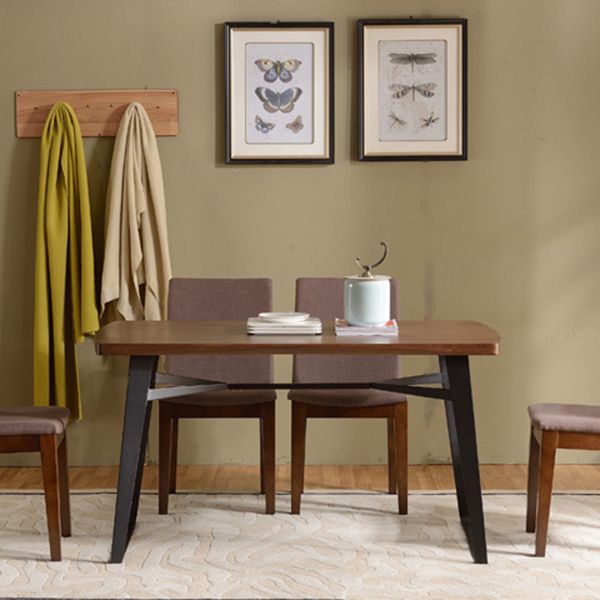 Mesa de comedor de madera sólida mesa de rectángulo de lujo tradicional con base de trineo