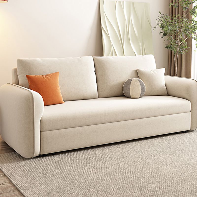 Contemporary 30.7"H Microfiber Square Arm Sofa Bed for Apartment