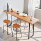 Ensemble de Table de pub rectangulaire industrielle, comptoir en bois avec tabourets hauts, 1/2/4/5 pièces