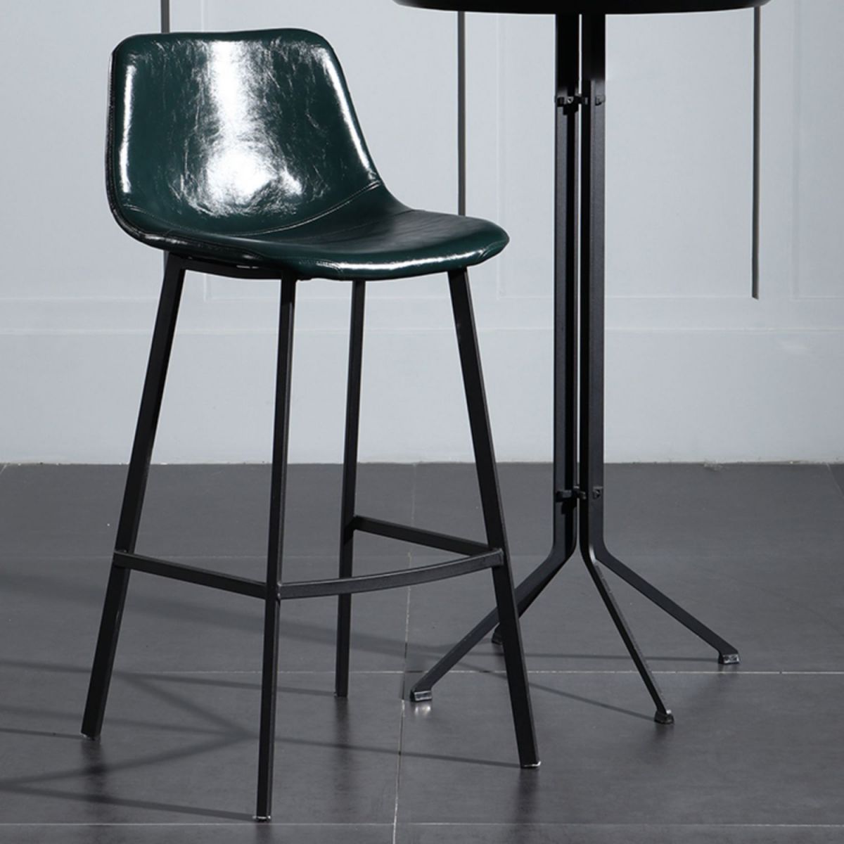 Scandinavian Footrest Reception Stool Matte Finish Faux Leather Barstool Clearhalo 'Bar Furniture' 'Bar Stools' 'bar_stools' 'Furniture' 'furniture_bar_stools' 'Kitchen & Dining Furniture' 1200x1200_d3aeccbf-9d8c-409c-9de8-0d928ab23086