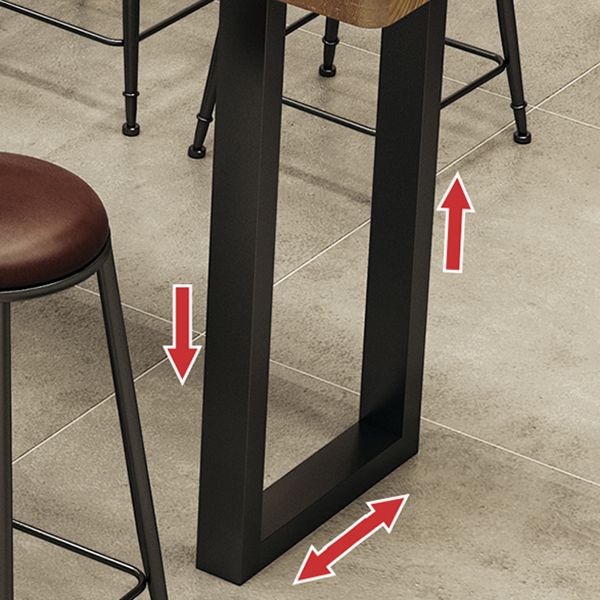 Rectangle Pine Wood Pub Table with Metal Frame for Living Room Clearhalo 'Bar Furniture' 'Bar Tables' 'bar_tables' 'furn' 'furn_bar_tables' 'Furniture' 'Kitchen & Dining Furniture' 1200x1200_d3b106bc-bdda-4eb2-9f9b-9f2c4228fa7e
