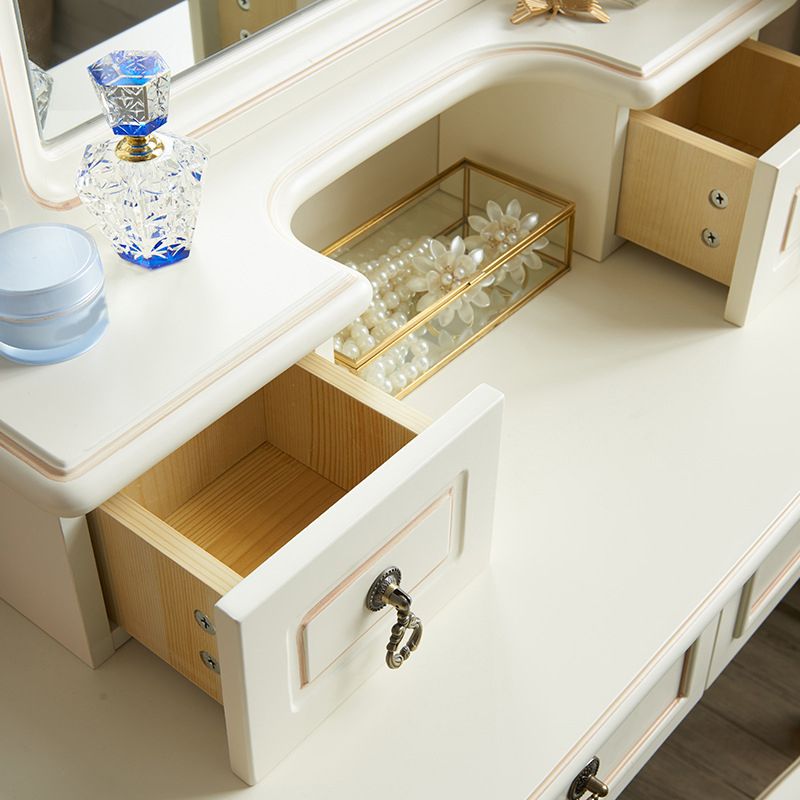 Tavolo da toeletta da toele da 4 cassette vittoriani per trucco in legno massiccio