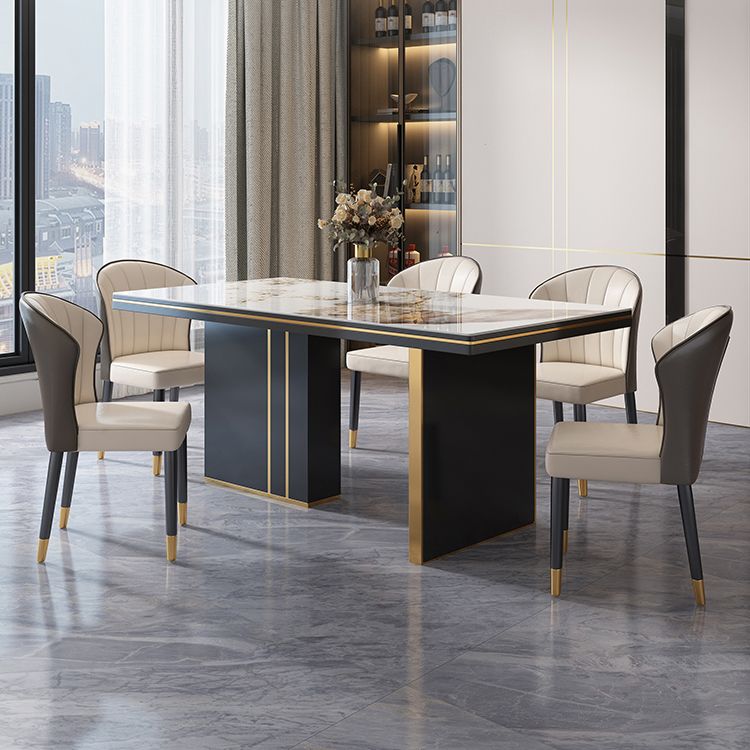 Traditional Luxury Dining Table 55" Rectangle Sintered Stone Table Clearhalo ' dining_table' 'Dining Tables & Seating' 'Dining Tables' 'furn' 'furn_dining_table' 'Furniture' 'furniture_dining_table' 'Kitchen & Dining Furniture' 'kitchen&dining_furn' 'kitchen' 'kitchen_dining_table' 1200x1200_d3b3ab90-856b-4734-bc07-ee7261a88c2c