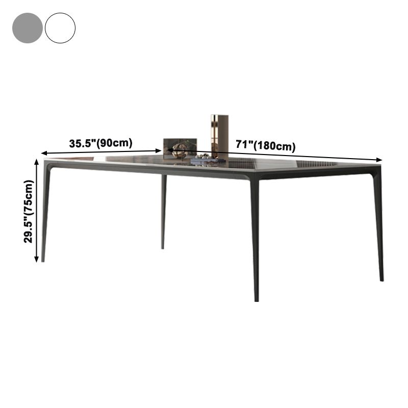 Industrial Style Home Sintered Stone Dining Table 4 Legs Base Rectangle Table Clearhalo ' dining_table' 'Dining Tables & Seating' 'Dining Tables' 'furn' 'furn_dining_table' 'Furniture' 'furniture_dining_table' 'Kitchen & Dining Furniture' 'kitchen&dining_furn' 'kitchen' 'kitchen_dining_table' 1200x1200_d3b3d86b-804e-4184-86cd-26ac20021fc6