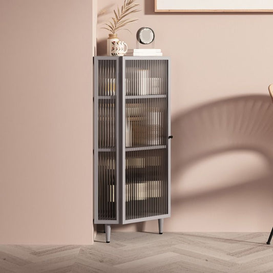 Scheda laterale in metallo e vetro 39,4 "H moderno sideboard angolo di casa minimalista con porta