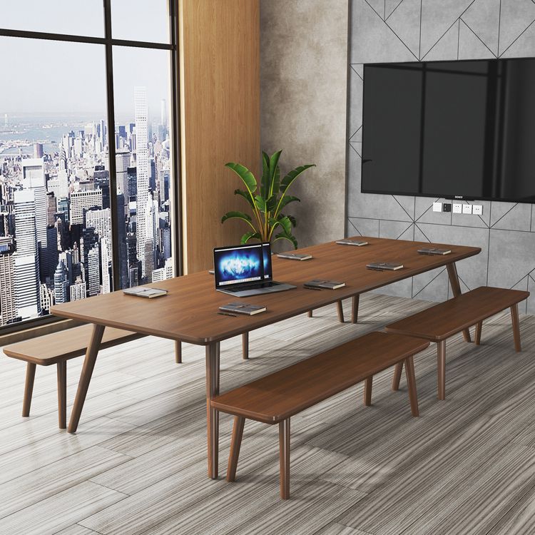 Rectangle Solid Pinewood Brown Tone Dining Table Simplicity 4 Legs Table for Dining Room Clearhalo ' dining_table' 'Dining Tables & Seating' 'Dining Tables' 'furn' 'furn_dining_table' 'Furniture' 'furniture_dining_table' 'Kitchen & Dining Furniture' 'kitchen&dining_furn' 'kitchen' 'kitchen_dining_table' 1200x1200_d3b4a7e7-1038-4211-9565-873341758ae8