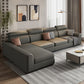 Modern 4-Seater Sofa with Square Arms for Living Room Reversible Sectional