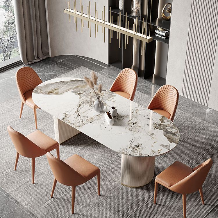 Traditional Luxury Furniture Oval Double Pedestal Dining Site Table for Home Clearhalo ' dining_table' 'Dining Tables & Seating' 'Dining Tables' 'furn' 'furn_dining_table' 'Furniture' 'furniture_dining_table' 'Kitchen & Dining Furniture' 'kitchen&dining_furn' 'kitchen' 'kitchen_dining_table' 1200x1200_d3b63f0a-86ef-4175-9d1b-33ef70f35032