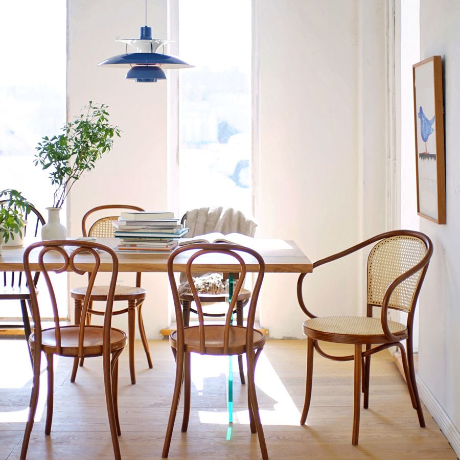 Contemporary Side Chair Open Back Wood Dining Room Chair for Home