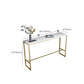 Glam Bar Height Table White Faux Marble Top Bistro Bar Table with Metal Base Clearhalo 'Bar Furniture' 'Bar Tables' 'bar_tables' 'furn' 'furn_bar_tables' 'Furniture' 'Kitchen & Dining Furniture' 1200x1200_d3b8438e-5b1e-4163-bb3b-acbd8171c534