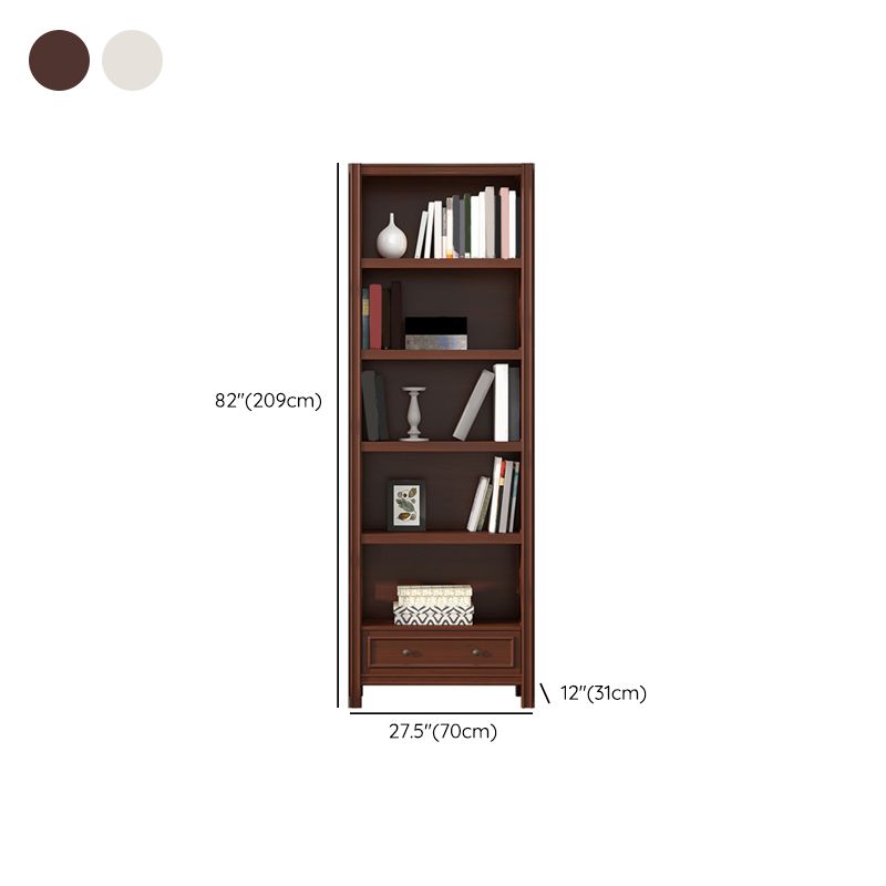Wood Standard Bookcase Contemporary Closed Back Bookshelf with Shelves
