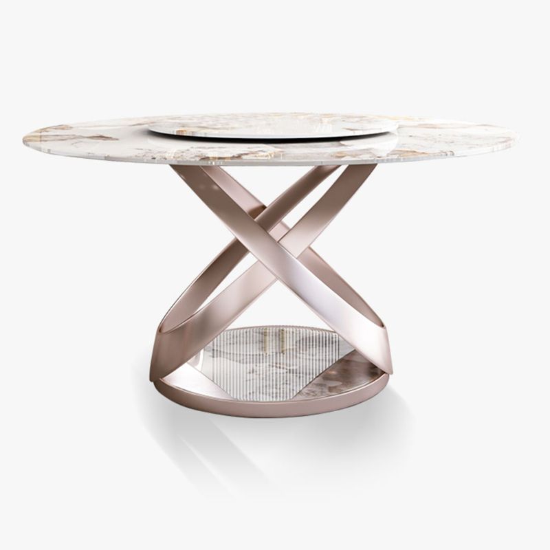 Traditional Luxury Round Dining Table Pedestal Dining Room Furniture with Turntable Clearhalo ' dining_table' 'Dining Tables & Seating' 'Dining Tables' 'furn' 'furn_dining_table' 'Furniture' 'furniture_dining_table' 'Kitchen & Dining Furniture' 'kitchen&dining_furn' 'kitchen' 'kitchen_dining_table' 1200x1200_d3b9dd53-7a1b-4d52-a65b-457046cbd642