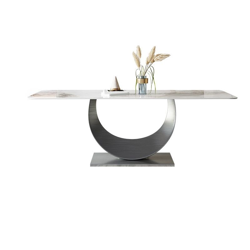 Contemporary Rectangle Dining Table Set Sintered Stone 1/4/7/8 Pieces Dining Set Clearhalo 'Dining Room Sets' 'Dining Tables & Seating' 'dining_room_set' 'furn' 'furn_dining_room_set' 'Furniture' 'Kitchen & Dining Furniture' 1200x1200_d3b9fc4f-30bf-4e47-8611-4bcad0cfec4d