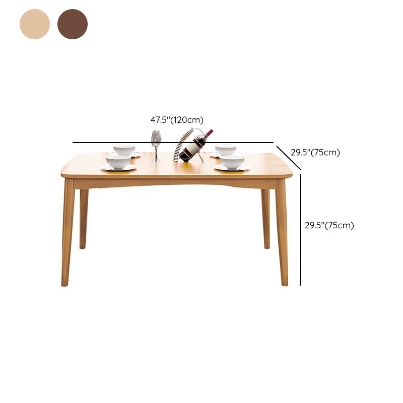 Rectangle Contemporary Dining Table Solid Wood Dining Room Table
